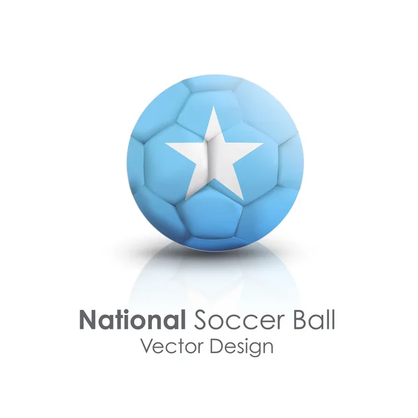 Fotbalový míč Somálska nad bílým pozadím — Stockový vektor