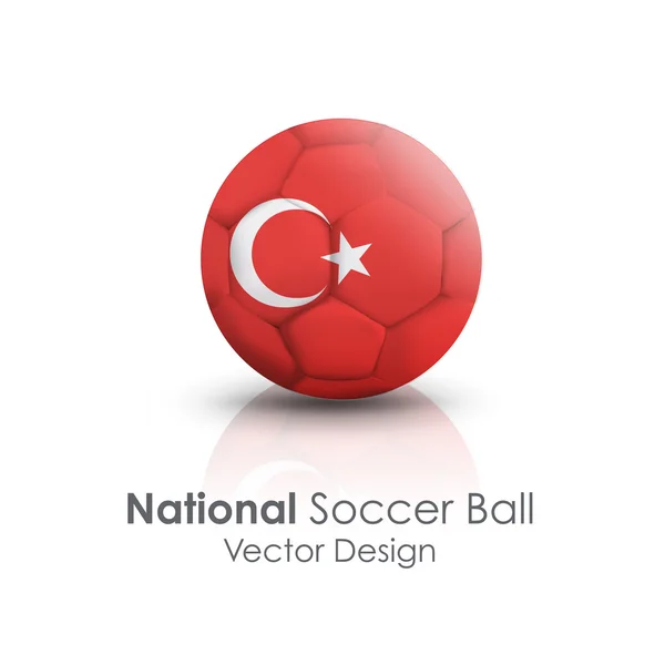 Bola de futebol da Turquia sobre fundo branco — Vetor de Stock