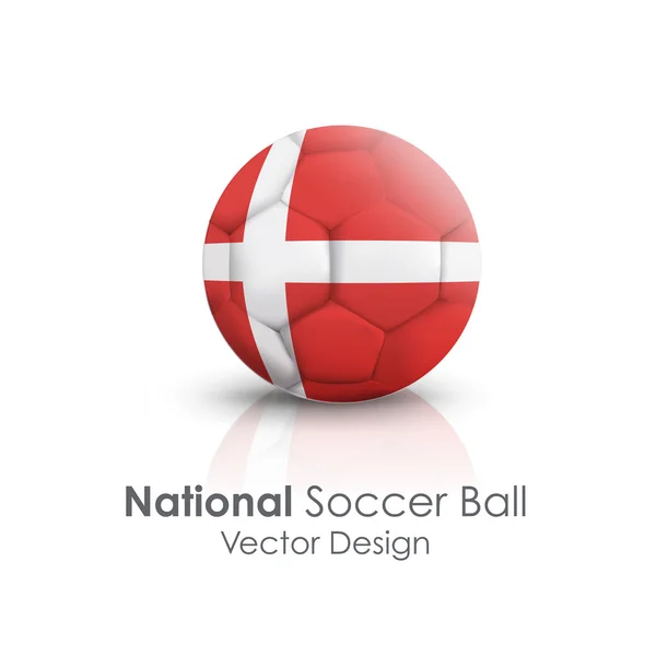 Soccer ball of Denmark over white background — Stock Vector