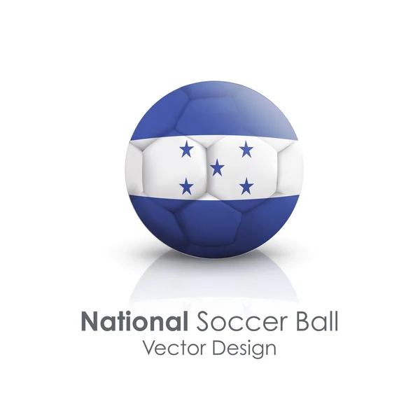 Soccer ball of Honduras over white background — Stock Vector