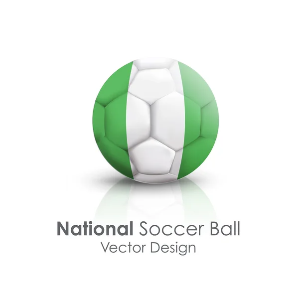 Pelota de fútbol de Nigeria sobre fondo blanco — Vector de stock