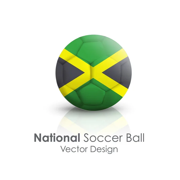 Fotboll i jamaica över vit bakgrund — Stock vektor