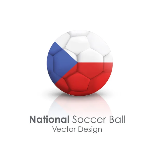 Soccer ball of Czech Republic over white background — Stock Vector