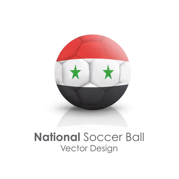 Voetbal van Syrië op witte achtergrond — Stockvector