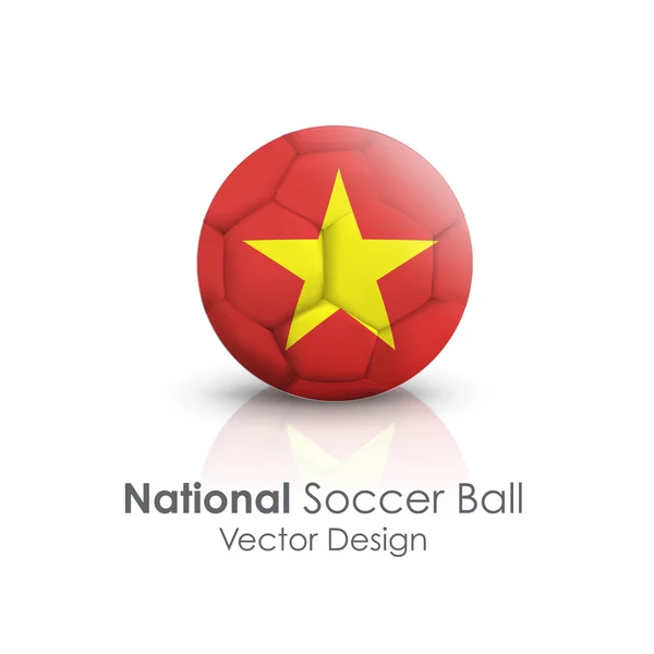 Pelota de fútbol de Vietnam sobre fondo blanco — Vector de stock