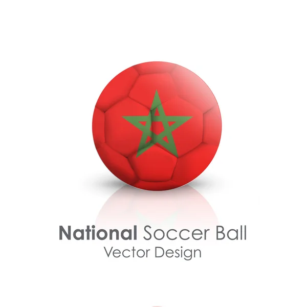 Ballon de football du Maroc sur fond blanc — Image vectorielle