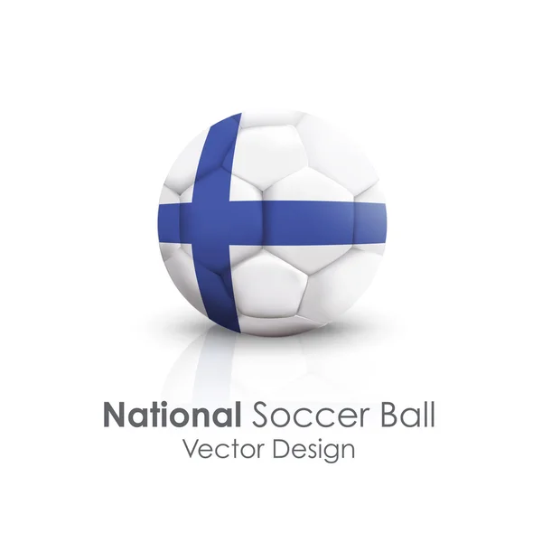 Футбольный мяч Финляндии на белом фоне — стоковый вектор