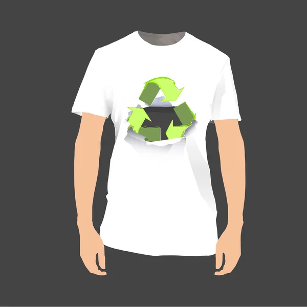 Bulbo dentro del papel del agujero impreso en la camisa — Vector de stock