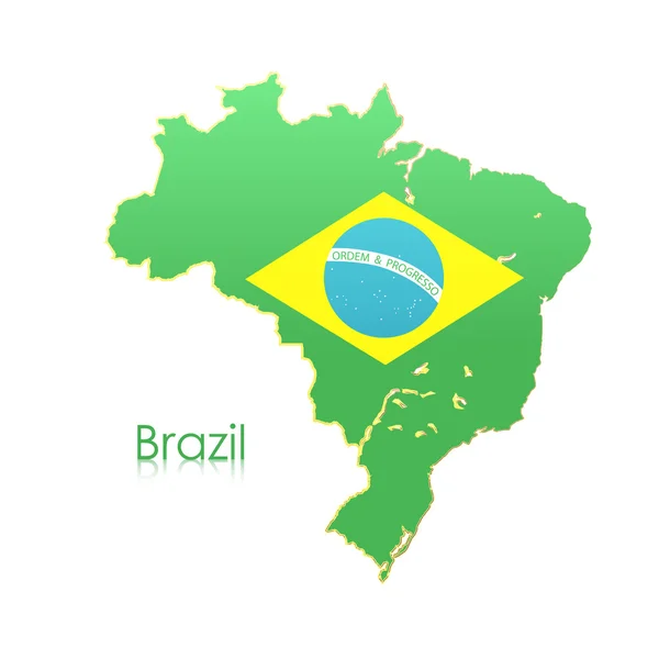 巴西地图在白色的背景。矢量设计 — 图库矢量图片