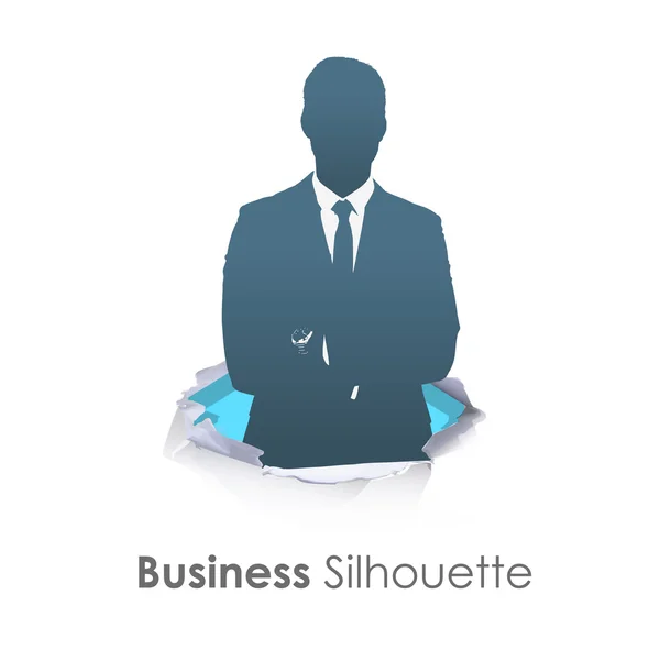 Silhouette of business man with his arms crossed. Vector design. — Stock Vector