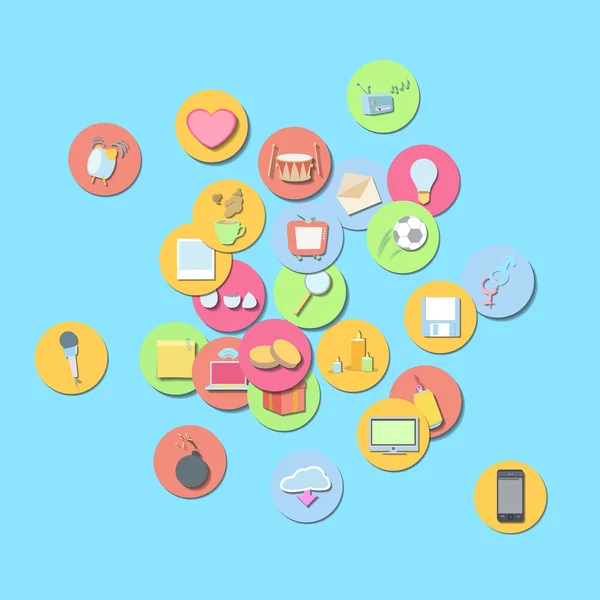 Set di icone colorate e semplici. Design vettoriale — Vettoriale Stock