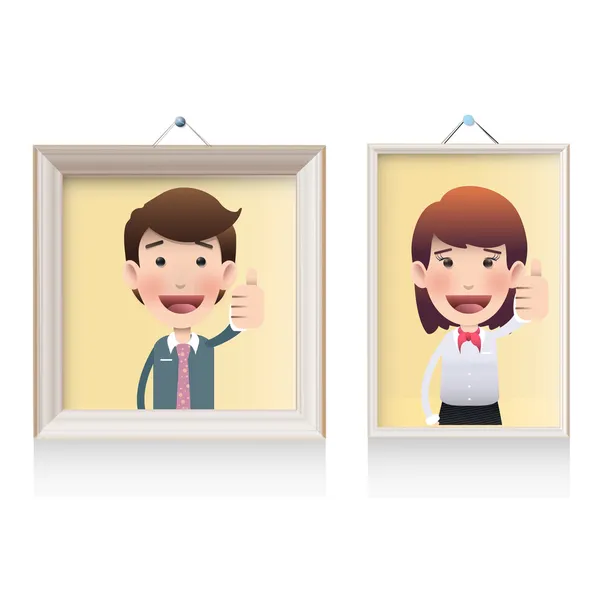 Business people inside frame over white background — Stock Vector