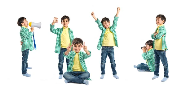 Set di bambini carini su sfondo bianco — Foto Stock