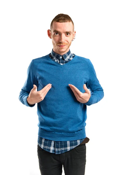 Surprised man over white background — Stock Photo, Image