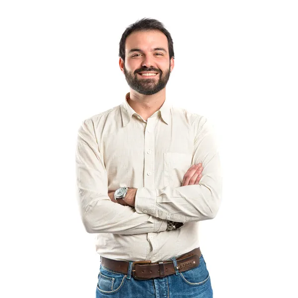 adam kollarını ile izole arka plan üzerinde çarpı işareti. 