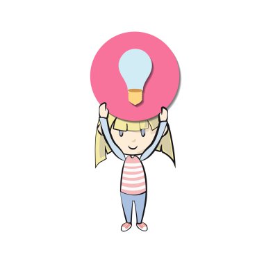 Beyaz arka plan üzerinde web simge ile çocuk 