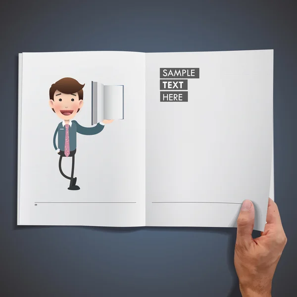 Gens d'affaires avec un livre imprimé sur le livre — Image vectorielle