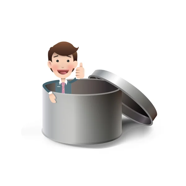 Empresario con caja de acero. Diseño vectorial . — Vector de stock