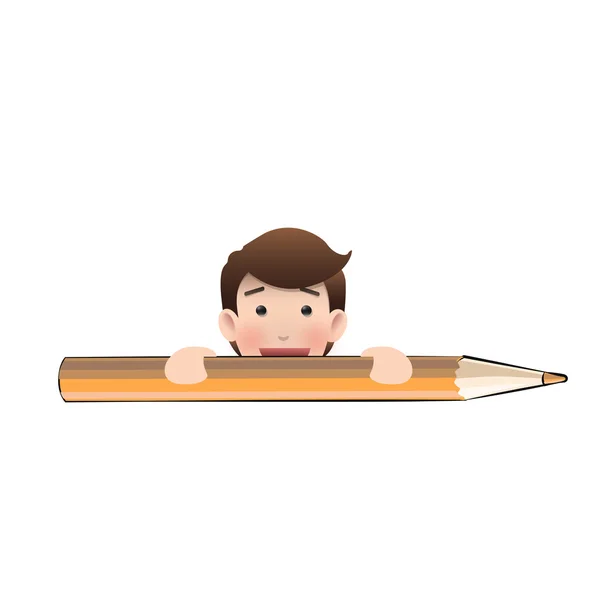 Бизнесмен с карандашами на белом. Векторный дизайн . — стоковый вектор