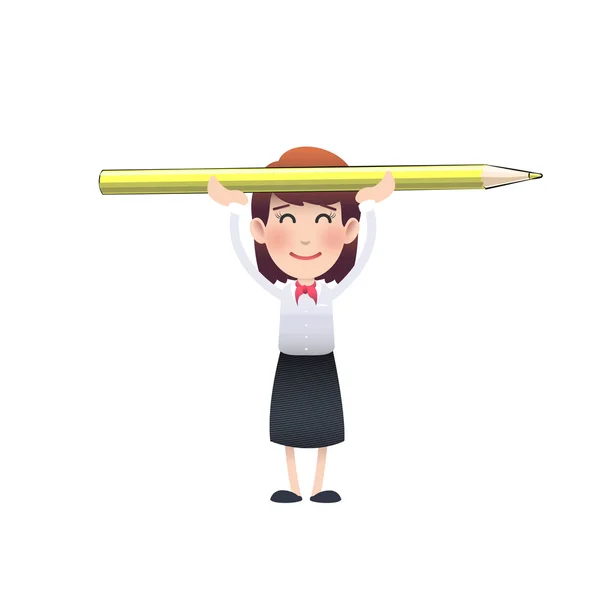 Business people with crayon over white. vector design. — Stock Vector