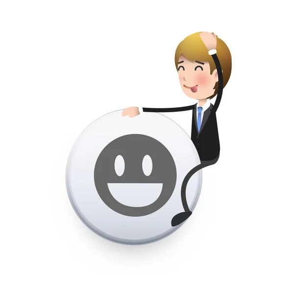 Business people with buttons web. Vector design. — Stock Vector