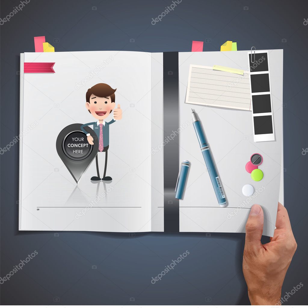 business people with icon web printed on book