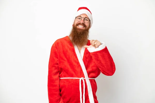 Noel Baba Kılığına Girmiş Kırmızı Adam Kendini Beğenmiş Gururlu Beyazların — Stok fotoğraf
