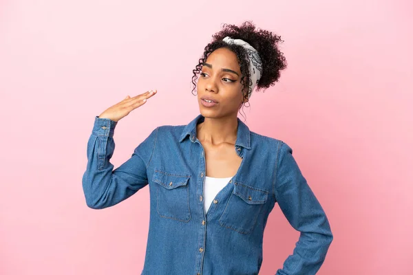 Young Latin Woman Isolated Pink Background Tired Sick Expression — Stock Photo, Image