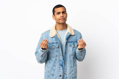 Afrika kökenli beyaz bir adam para jesti yapıyor ama mahvoldu.