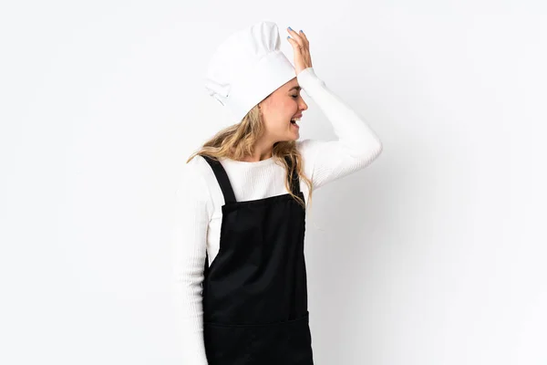 Mladý Brazilský Kuchař Žena Izolované Bílém Pozadí Uvědomil Něco Záměrem — Stock fotografie