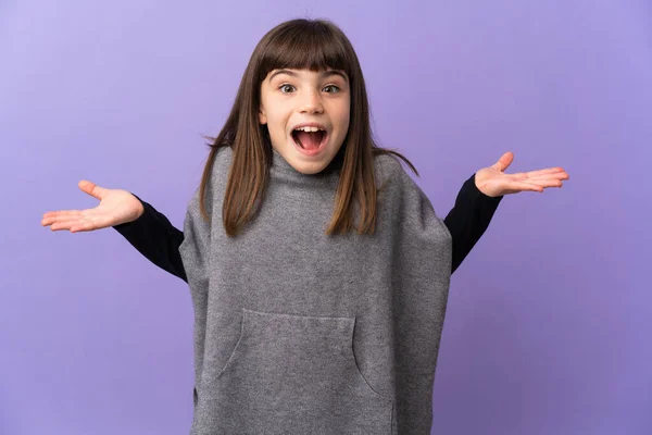 Little Girl Isolated Background Shocked Facial Expression — Stock Photo, Image