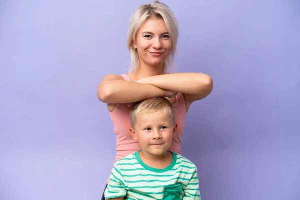 Mother Son Isolated Background — Stock Photo, Image