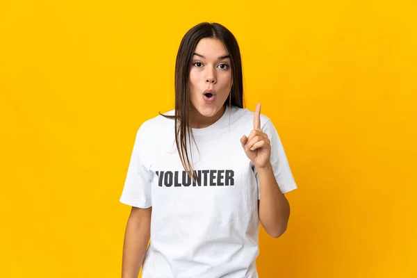 Chica Voluntaria Adolescente Con Intención Darse Cuenta Solución Mientras Levanta — Foto de Stock