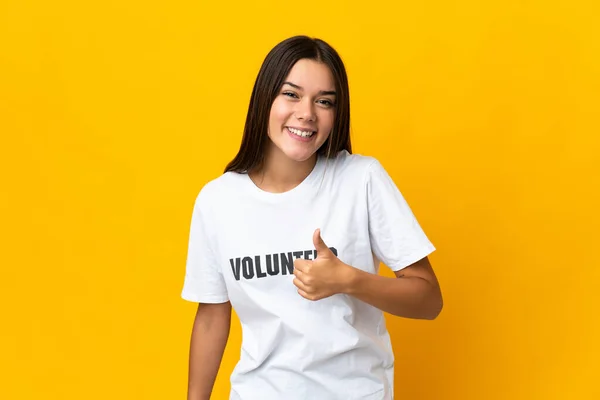 Adolescente Voluntario Chica Dando Gesto Pulgares Hacia Arriba — Foto de Stock