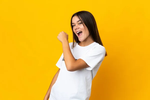 Teenager Volunteer Girl Celebrating Victory — Φωτογραφία Αρχείου