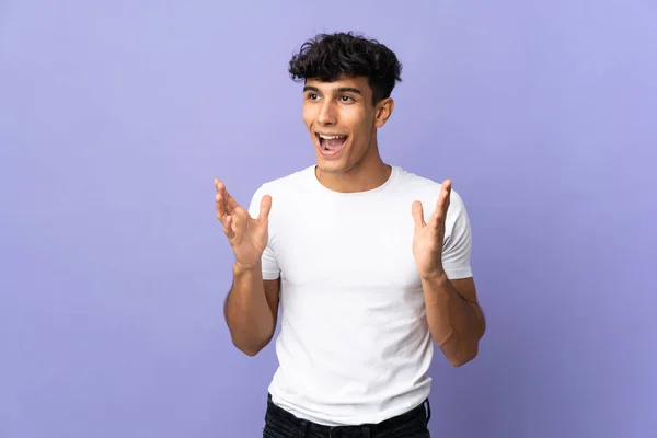 Young Argentinian Man Isolated Background Surprise Facial Expression — Stock Photo, Image