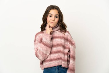 Beyaz arka planda izole edilmiş beyaz bir kız.