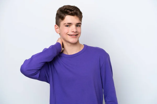 Teenager Russian Man Isolated White Background Laughing — Stock Photo, Image