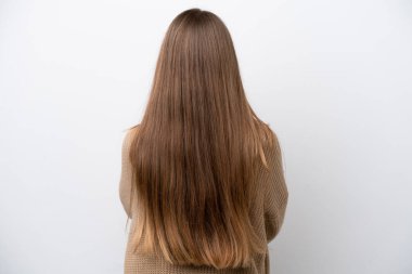 Genç Litvanyalı kadın arka planda beyaz arka planda izole edildi