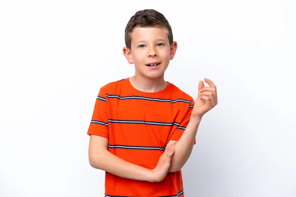 Little Boy Isolated White Background Laughing — Stock Photo, Image