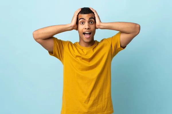 African American Man Isolated Background Doing Nervous Gesture — Stok fotoğraf