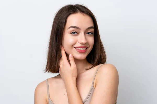 Young Ukrainian Woman Isolated White Background Portrait — Stock Photo, Image