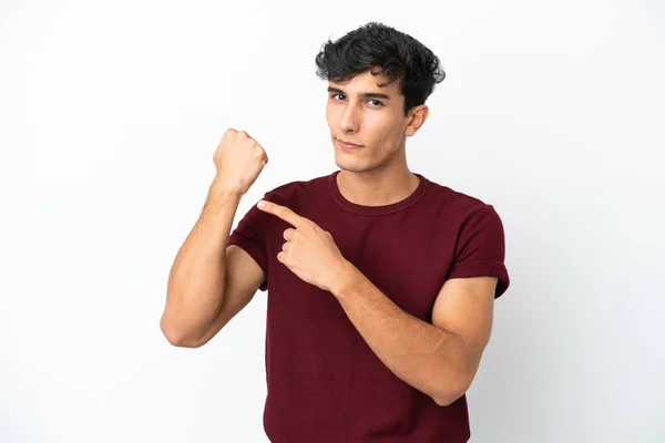 Young Argentinian Man Isolated White Background Making Gesture Being Late — 스톡 사진