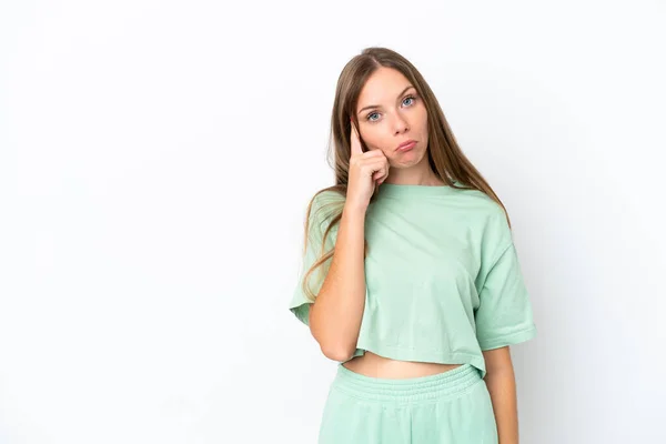 Young Lithuanian Woman Isolated White Background Thinking Idea — Φωτογραφία Αρχείου