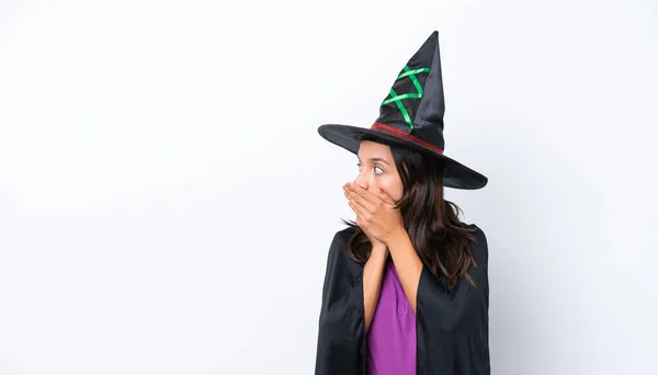 Cadı Gibi Giyinmiş Genç Spanyol Kadın Izole Bir Arka Planda — Stok fotoğraf