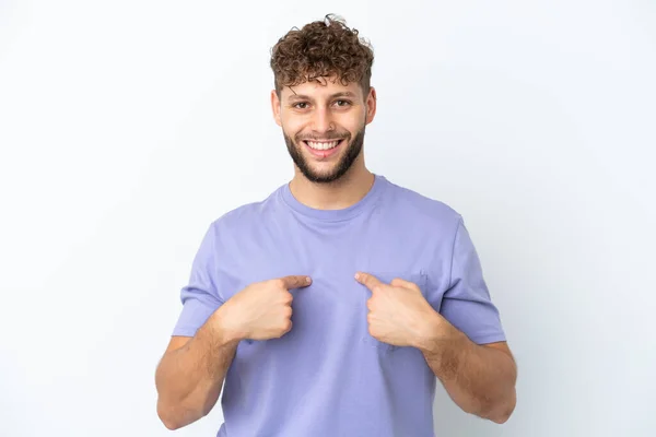 Young Handsome Caucasian Man Isolated White Background Surprise Facial Expression — Stock Photo, Image