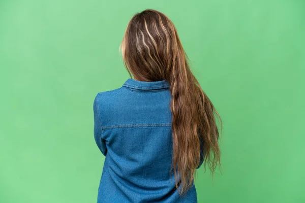 Junge Blonde Frau Mit Isoliertem Hintergrund Rückenlage — Stockfoto