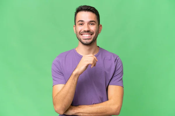 Young Handsome Caucasian Man Isolated Background Laughing — Stock Photo, Image