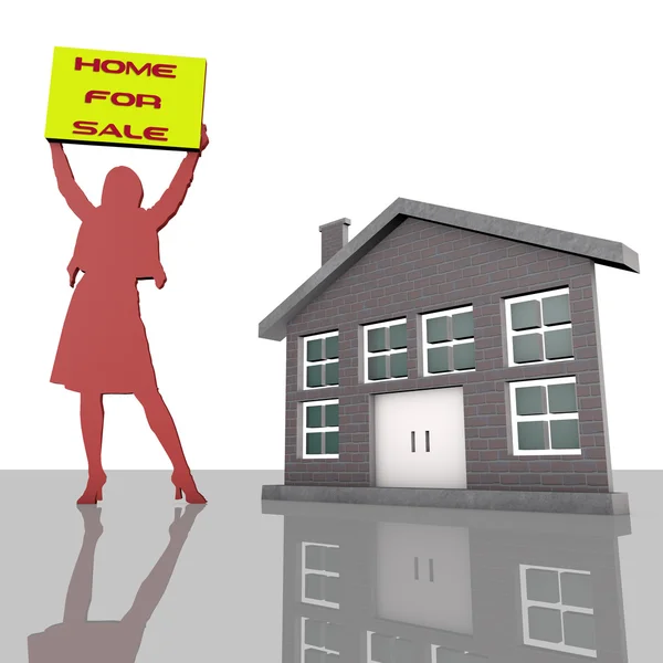 Saleswoman houses — Stock Photo, Image