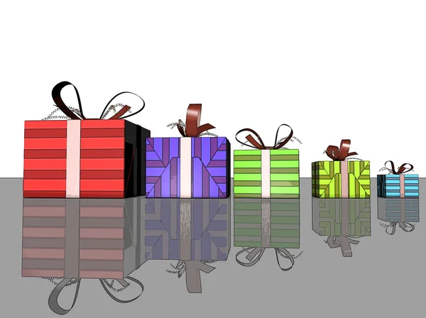 Ilustración de caja de regalo colorida — Foto de Stock